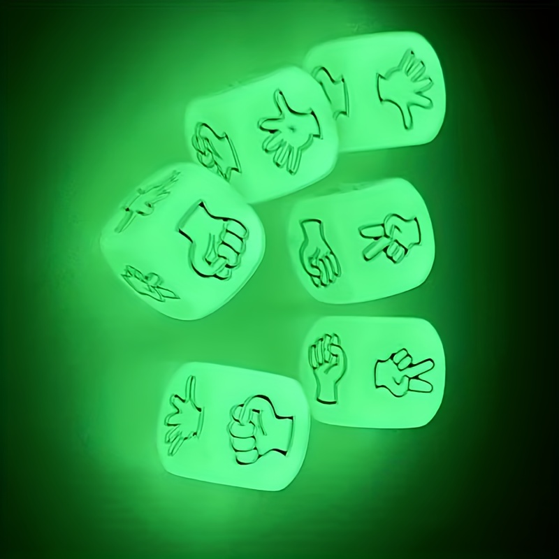 Glow-In-The-Dark Rock-Paper-Scissors Dice Game